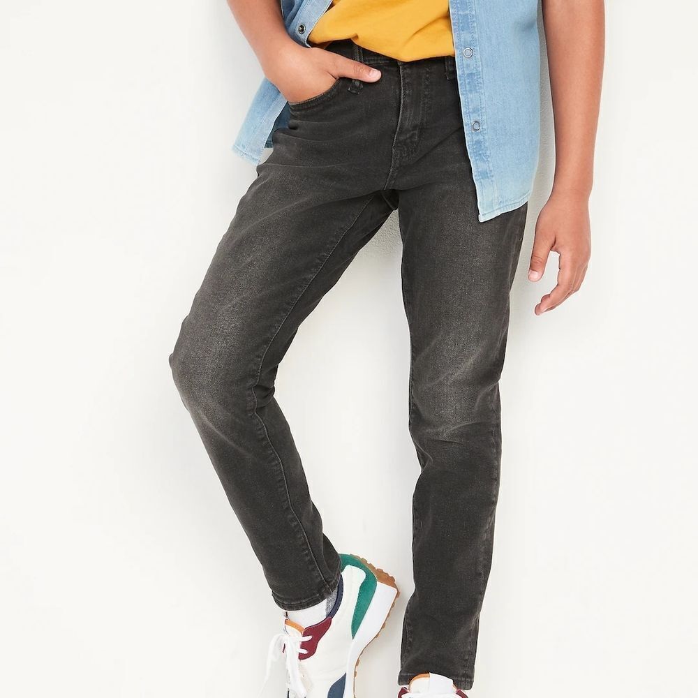 Old Navy Taper Jeans Built In Flex Style Coal Black Straight-Leg Boys Size 8
